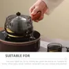 Ensembles de vaisselle 360 ​​degrés Poignée latérale Pot Bouilloire domestique Théière en acier inoxydable Pots en verre Vintage