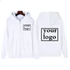 Your Own Design Brand Picture Zip Up Hoodies Custom Men Women Text DIY Print Zipper Sweatshirt Loose Casual Jackets Coats 240220