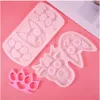 Gel Crystal Creative Drip Animal Cat Face Keychain Pendant Fist Chain Defense Finger Tiger Silicone Mold 954091