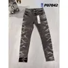 Designer de jeans masculino roxo jeans calças jeans dos homens roxo jeans designer jean calças retas design retro streetwear roxo marca jeans pant 481