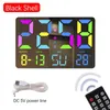 Wall Clocks Colorful Digital Clock Automatic Dimming Temperature Time Dual Alarms Hanging Electronic With RGB Night Light Remote