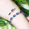 Armband Cwwzircons eleganta Big Oval Blue Rainbow Fire Cubic Zirconia Stone Tennis Armband för Women Party Wedding Jewelry Gift CB247