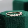 Ringen CxsJeremy 14K 585 Rose Gold Wedding Band Vintage Half Eternity Moissanite Verlovingsring Stapelbare Diamond Ring Bruid Cadeau