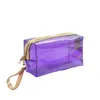 Sacs de rangement imperméables en PVC, trousse de toilette transparente à fermeture éclair avec poignée, pochette de maquillage transparente Portable, sacs à cosmétiques Q949