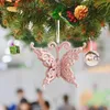 Décorations de noël, arbre papillon, décoration de fête à domicile, pendentif cloche blanche, ornement de mariage, cadeau pour enfants