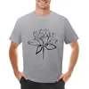 T-shirt dla chłopca słodkie ubrania męskie topy z czołgami Lotos Flower (czarny)