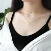 ネックレスShanice S925 Sterling Silver Tempemament Geometric Round Bead Bead Double Clavicle Women Necklace Pendant Short Choker