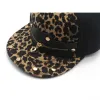 Uppsättningar 2021 män hiphop mode cap leopard tryck dragkedja anpassade snapback hattar billiga sommar utomhus solhatt swag baseball hatt