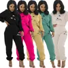 Moda Womens Tracksuits 23SS Mulheres Dois Conjuntos de Peças Estilista Causal Hoodie Roupas Estilista Casual Sport Set Manga Longa S-2XL