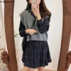 Abiti mini abiti basic autunnali donne calde manica lunga Giappone stile coreano design carino dolce A Line abito camicia scozzese vintage per ragazze