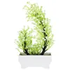 Decorative Flowers Artificial Potted Plant Office Decor White And Green Theoffice Plastic Faux Plants