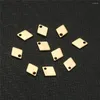 Charms 10Pcs /Lot Stainless Steel Stamping Blank Rhombus For Jeweley DIY Makings Geometry Pendant Accessories