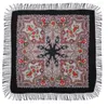 Lenços 160/160cm Mulheres Lenço Quadrado Russo Luxo Floral Impressão Bandana Tradicional Ucraniano Franjas Xaile Babushka Lenço