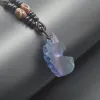 Colgantes Recién llegado, colgante de piedra de unicornio tallada con piedras preciosas coloridas de fluorita Natural, se adapta a collar, amuleto, fabricación de joyas energéticas