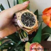 AP Orologio da polso Orologio automatico Top Orologio da polso Orologio da uomo Royal Oak Serie 26240or Oro rosa Piastra nera Cintura Uomo Moda Tempo libero Affari Sport Indietro Trasparente Me