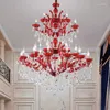 Avizeler nordic led parlak kırmızı kolye ışıkları lüks kristal avize oturma odası daire asılı lamba ev dekor fikstürü