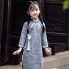 Ethnic Clothing Children's Hanfu Cheongsam 2024 Autumn Winter Retro Princess Dress Chinese Traditional Qipao Baby Girl Kids