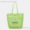 Totes Casual Hollow Str Designer Letters Paper Woven Women Shoulder Bags Handmade Summer Beach Handbag Large Capacity Purse T240220