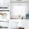 Curtain Yeahmart White/Cream/Grey Tulle Curtains for Living Room Decoration Modern Chiffon Solid Sheer Voile Kitchen Curtain