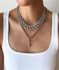 Hip Hop Cuban Link Chain Choker necklace set Iced Out pendant necklace Jewelry Women Men Hiphop Bling Luxury Jewellery2555226