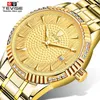 トップブランドTevise Golden Automatic Men Mechanical Watches Torbillon防水ビジネスゴールドリスト345C