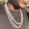 4 мм 925 Изящные ювелирные изделия в стиле хип-хоп Стерлинговое серебро 925 пробы Vvs Муассанит Чиан Мужское женское ожерелье