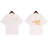 Rhude Designer Tシャツ最高品質のメンズTシャツ夏のコレクションオレンジレター印刷シンプルでエレガントなTシャツルーズメンズとレディース半袖