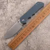 Ny ankomst A0221 Fold Knife AUS10 Satin Drop Point Blade CNC G10 + Rostfritt stålplåthandtag Bollbärande EDC Pocket Knives