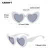 Sunglasses KAMMPT Heart Shape Women Stylish Vintage Inflated Frame Shades Designer Cute Travelling UV400 Eyewear