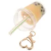 Keychains Milk Tea Pendant Keychain for Women Bubble Accessories Söta handväska Charms Plastiska ryggsäck Cup Pendants