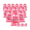 Otros suministros para fiestas de eventos Paquete de 12 Lets Go Girls Kit de resaca Favor de fiesta Bolsas de regalo Decoración de vaquera rosa Despedida de soltera Novia Gallina S Dhmgc
