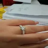 Ronde geslepen 4ct Topaz Diamonique gesimuleerde diamant 14KT wit goud gevuld GF Engagement Women Wedding Ring Sz 5-11291E