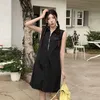 Grundlegende Freizeitkleider Designer-Kleid Damen 2024 Vorfrühling Promi-Stil Schlanker Reißverschluss Flip-Kragen Kleid mit mittlerer Taille FA8U