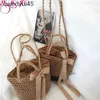 Bolsas de ombro gusure novas mulheres verão palha tecer soulder sopping beac oliday crossbody saco senhora arco casual balde andbag meninas toteh24220