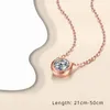 Chaînes Collier S925 Plaqué Argent Rose Or Ensemble Avec Moissanite Bulle Pendentif Chaîne Bijoux