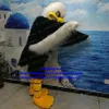 Maskot Kostümleri Siyah Beyaz Uzun Kürle Kartal Hawk Tercel Tiercel Falcon Vulture Kostüm Karikatür Karakter Hoş Geldiniz Akşam Yemeği Pazarlama Z2418