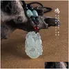 Hanger Kettingen Hoogwaardige Natuurlijke Witte Jade Chinese Dierenriem Ketting Man Vrouw Charme Sieraden Handgesneden Geluk Amet Drop Leveren