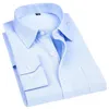 4xl 5xl 6xl 7xl 8xl stor storlek Mens Business Casual Long Sleeved Shirt White Blue Black Smart Male Social Dress Shirts For Plus 240219