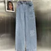 Nuovo designer 24ss jeans da donna pantaloni firmati moda donna lettera grafica denim pantaloni a vita alta casual allentati pantaloni gamba dritta sfilacciata pantaloni jeans da donna