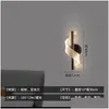 Настенные светильники Современный светодиодный светильник Зеркало для спальни Хрустальное бра Освещение Антикварное деревянное крепление для плей-света Drop Delivery Lights In Dhlq3