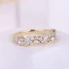 Anelli CxsJeremy Solido 14K 585 Oro giallo Vintage Moissanite Fede nuziale Taglio a pera Impilabile Anello di fidanzamento abbinato Regali di anniversario