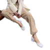Дизайнерская подлинная кожаная кожаная рубашка с руками на низких каблуках Женщины весенняя осень Новая Боунн Таби Ниндзя Свиньки Насосы Ladies7854525