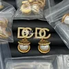 Designer Pearl Letter Plated Earrings Dangles Shell Shaped Retro Gold Earrings Eardrops With Gift Box