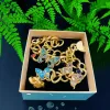 2024 New unique design open size adjustable ring retro personality Sweet fairy necklace brooch court style bracelet earrings