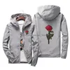 Jaquetas masculinas Rose Jacket Windbreaker Homens e Women039S Moda Branco Preto Rosas Outwear Coat9806007 Gota Entrega Vestuário Mens Clo Dhsx7