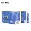 Authentic Elf Box 15000 Puffs Disposable Vape Shisha Hookah Puff 15k Mesh Coil Rechargeable Pen Bar Kit Vaper 11 Colors 0% 2% 3% 5%