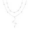 Colliers 2023 nouvelles femmes collier Sexy 925 en argent Sterling Double couche chaîne avec AAA cubique zircone pavé collier Y tour de cou bijoux