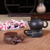 Tea Pets Chinese Purple Sand Set Household Supplies Auspicious Decoration Office Study Table Cup Mat Figurine