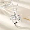 Pendants Eudora 925 Sterling Silver animal Pet Dog Cat Footprint & Bone Pendant heart Necklace Women Fine Jewelry For Girl best gift D105