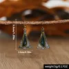 Dangle Oorbellen Driehoekige Sector Voor Vrouwen Retro Inlay Kleurrijke Zirkoon Gepersonaliseerde Piercing Eardrop Dames Accessoires Sieraden